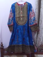 Blue Lawn Embroidered Kurti   J. - Image 3