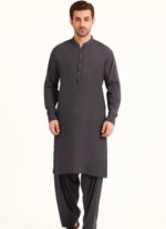 PURPLE BLENDED KAMEEZ SHALWAR  J.   CHARCOAL