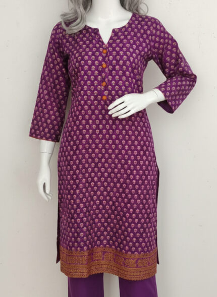 Purple Printed Lawn kurta